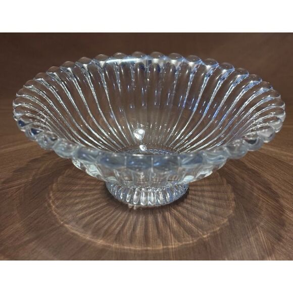 MCM ROGASKA Clear Crystal Heavy Oval Bowl Vase / Stunning - Picture 1 of 9